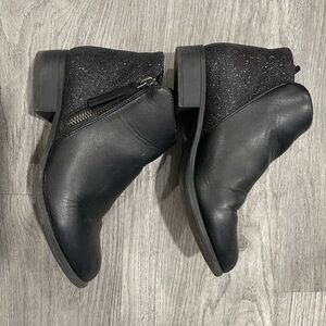 Black Glitter Ankle Boots